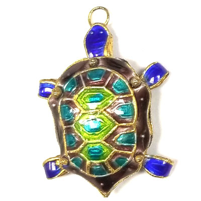 ENAMEL TURTLE 25X35MM PURPLE